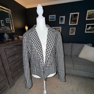Rachel Zoe Black and White Houndstooth Blazer - worn once - Size L